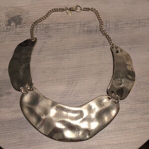Express Gold-Tone Hammered Bib Necklace